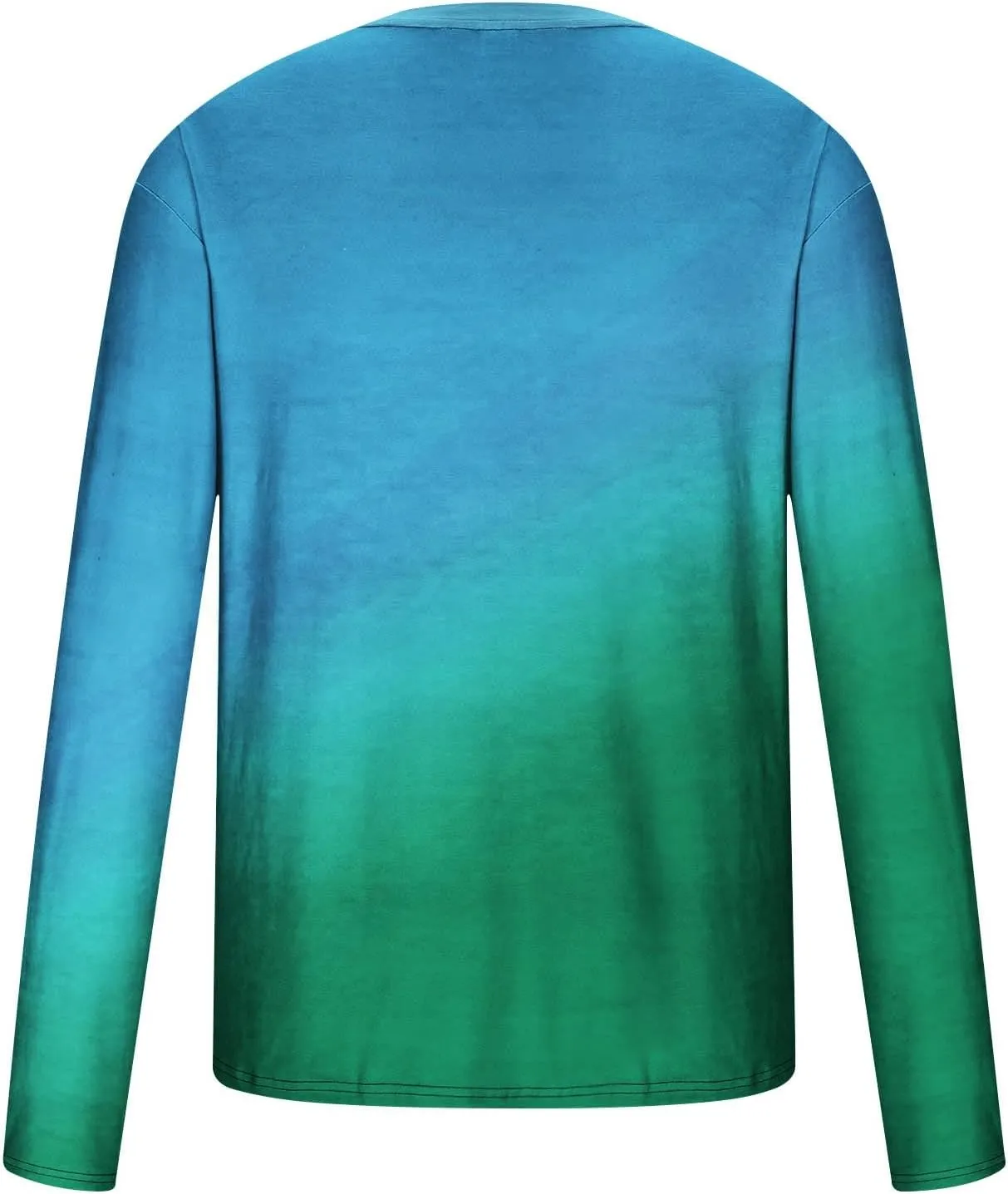 Shirts for Men Long Sleeve Casual Loose Gradient Color Print Crewneck Sweatshirt Lightweight Gym Workout Pullover Top