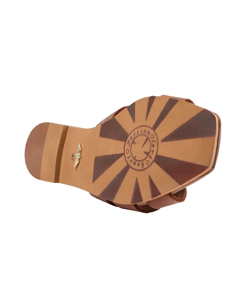 Sicily Leather Slide | Cognac