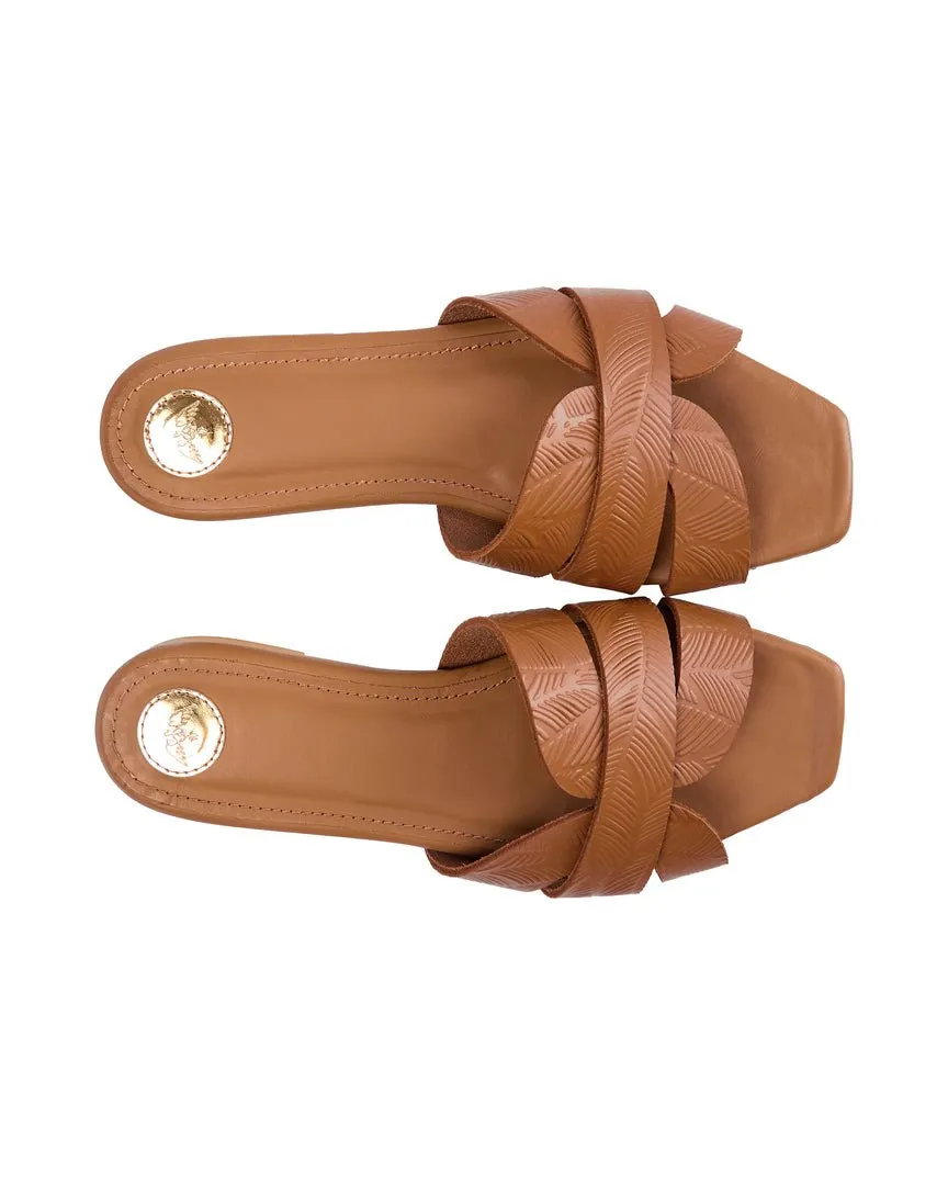 Sicily Leather Slide | Cognac