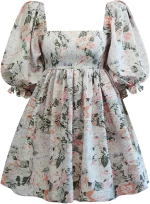 Sister Amy Womens Lantern Sleeve Dress Ruffled Off Shoulder A-Line Mini Dress