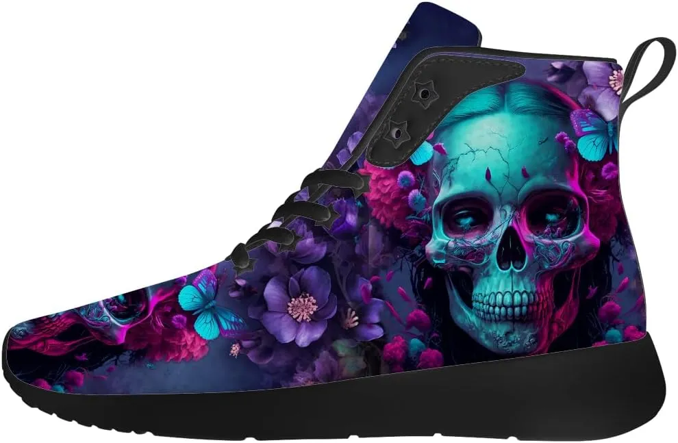 Skull Shoes for Men Women Goth Skull High Top Sneakers High Top Shoes Gifts for Women Men