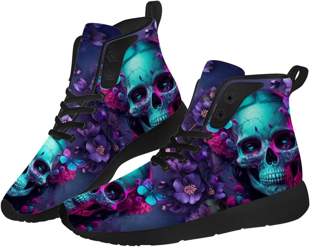 Skull Shoes for Men Women Goth Skull High Top Sneakers High Top Shoes Gifts for Women Men