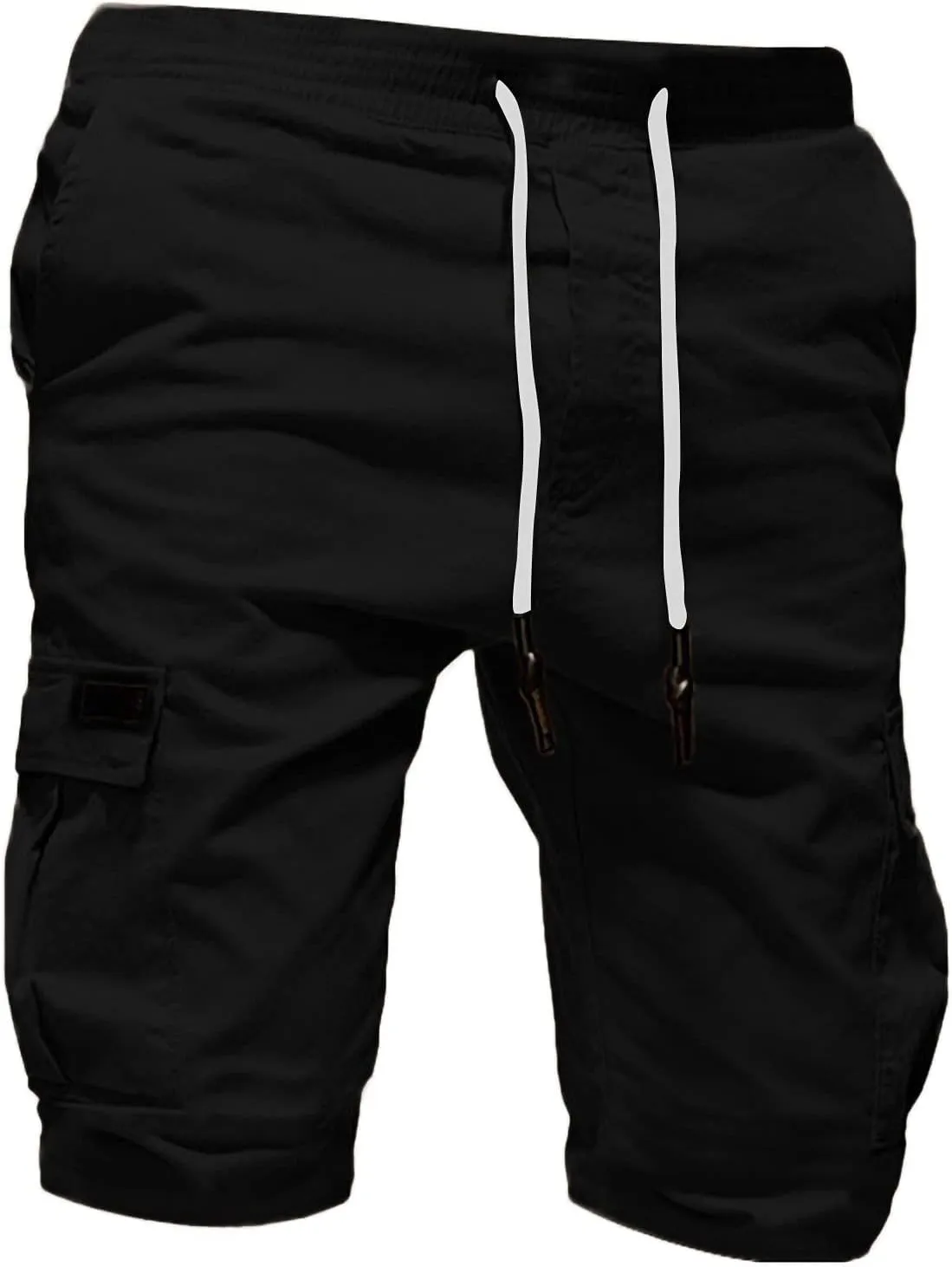 Slim Fit Sweat Shorts for Men Summer Stylish Soft Comfort Fitness Workout Shorts Muti-Pockets Drawstring Chino Shorts