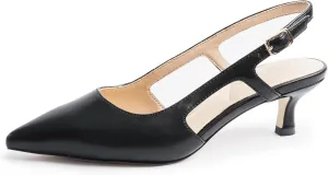 Slingback Kitten Heels for Women, Pointed Closed Toe Heels, Comfortable Women Pumps Low Heel Dress Shoes
