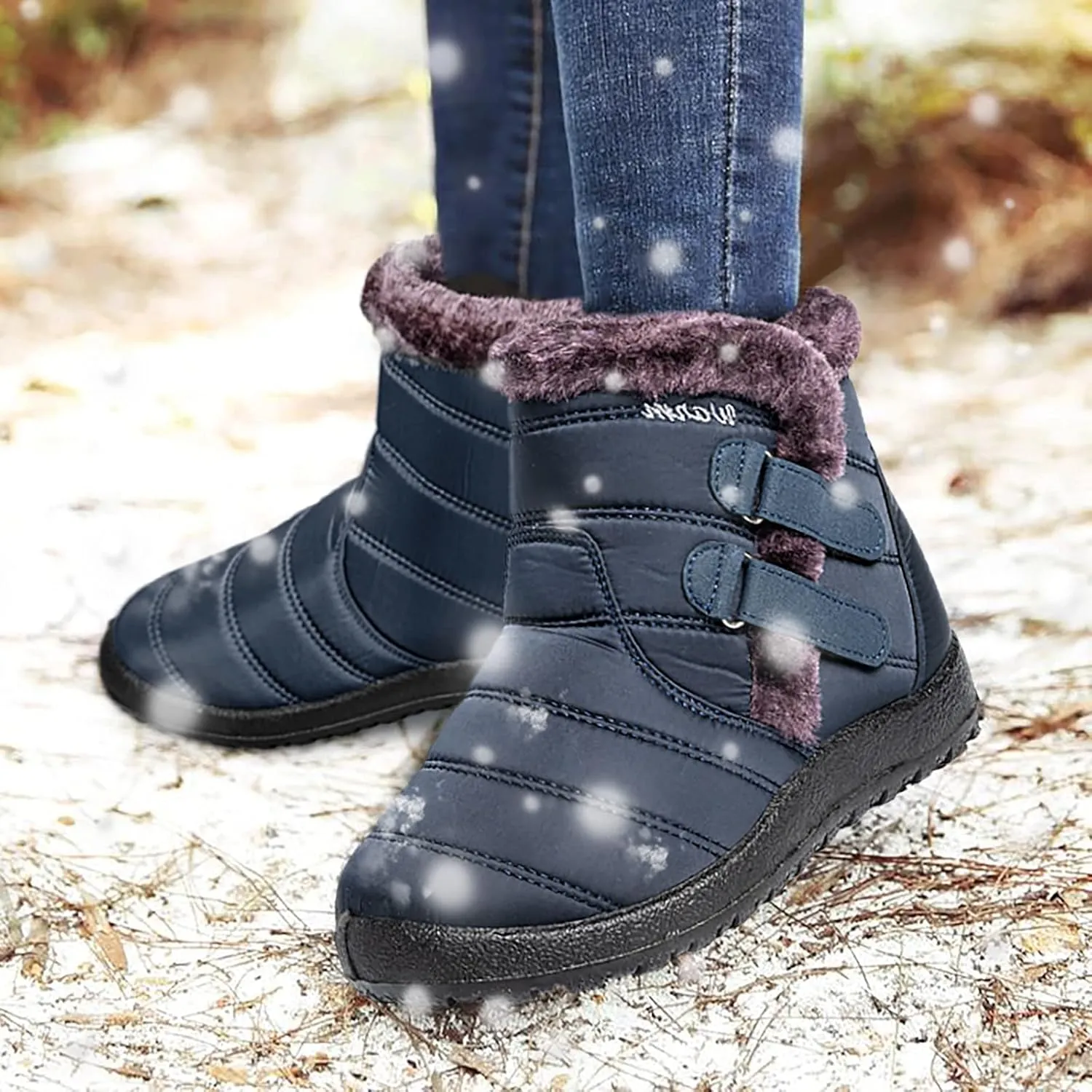 Snow Boots for Women Cute 10 Wide Womens Waterproof Snow Boots Size 6 Womens Winter Boots Slip Resistant Waterproof Work Boots for Women Botas De Invierno Para Mujer De Tacon Bajo Ortopedicas