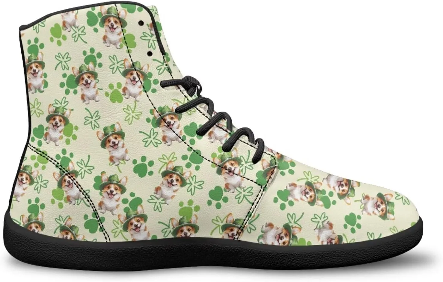 St. Patrick's Day Design Mens High Top Sneakers Women Barefoot Shoes Minimalist Lace Up Zero Drop Sole Wide Tow Running Shoes