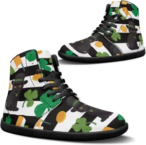 St. Patrick's Day Design Mens High Top Sneakers Women Barefoot Shoes Minimalist Lace Up Zero Drop Sole Wide Tow Running Shoes