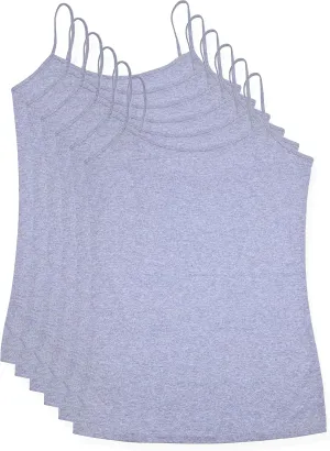 Studio 3 Women's Basic Cami Tank Tops Adjustable Spaghetti Strap Essential Camisole Value Pack