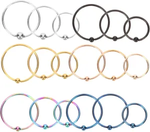 Stunning Nose Studs Jewelry Stainless Steel Nose Rings Small Studs for Body Piercing Fashion Ring Set