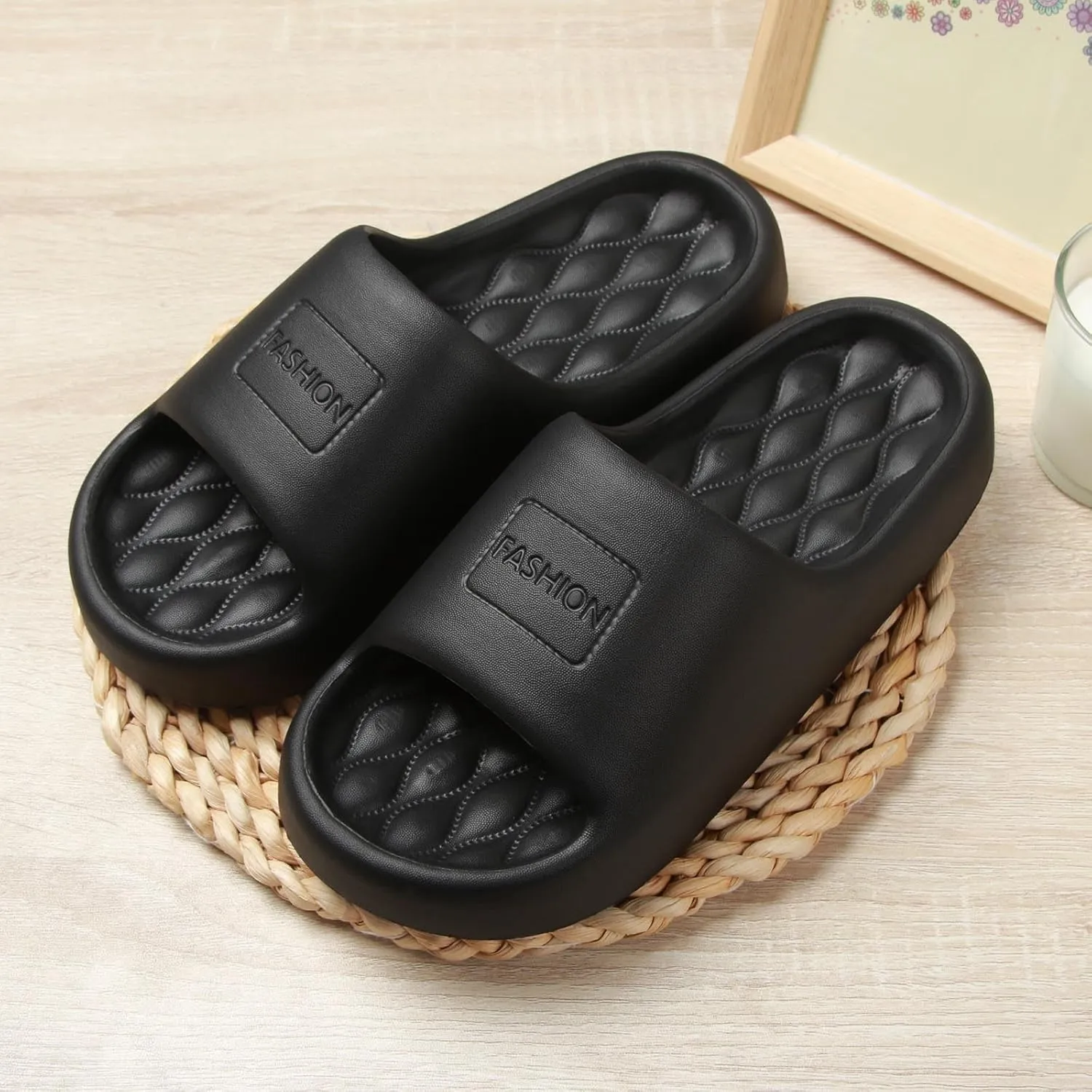 Summer Cloud Slides for Women and Men Soft Cloud Slippers Slides Easy Clean Thick Sole Non Slip Womens