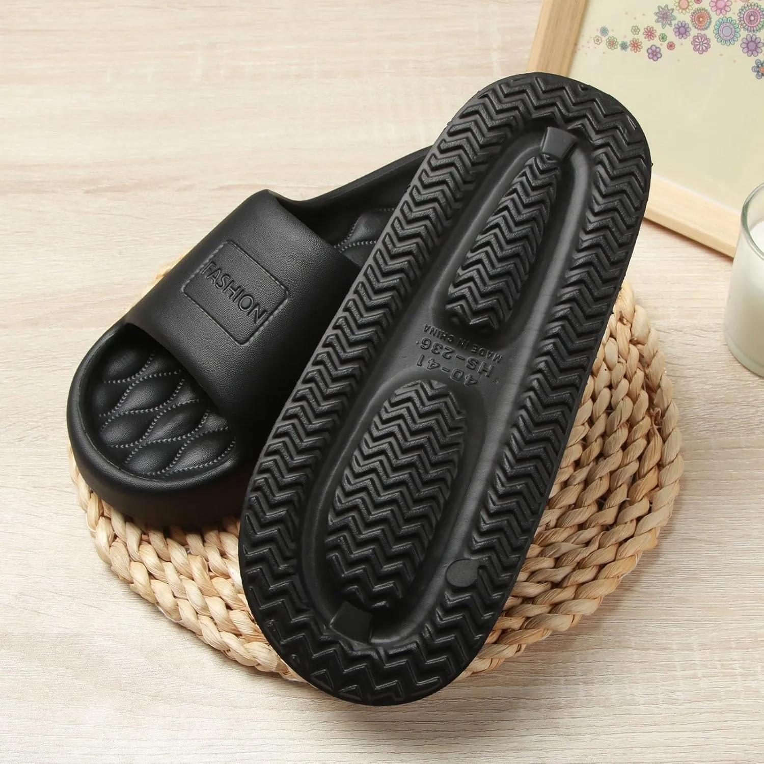 Summer Cloud Slides for Women and Men Soft Cloud Slippers Slides Easy Clean Thick Sole Non Slip Womens