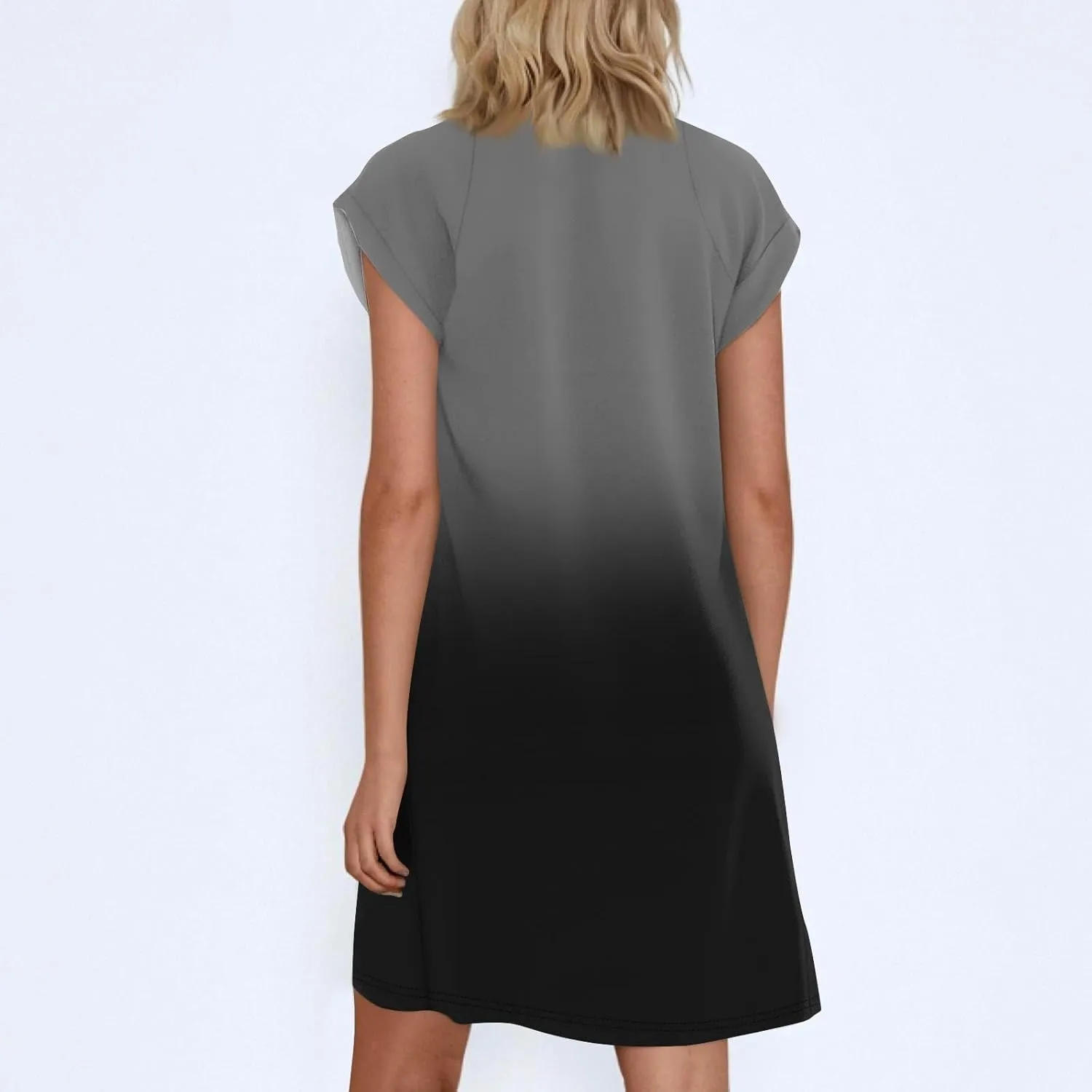 Summer Dresses for Women 2025s Casual Cap Sleeve Crewneck Loose Mini Dresses Casual Printed Beach T Shirt Dres