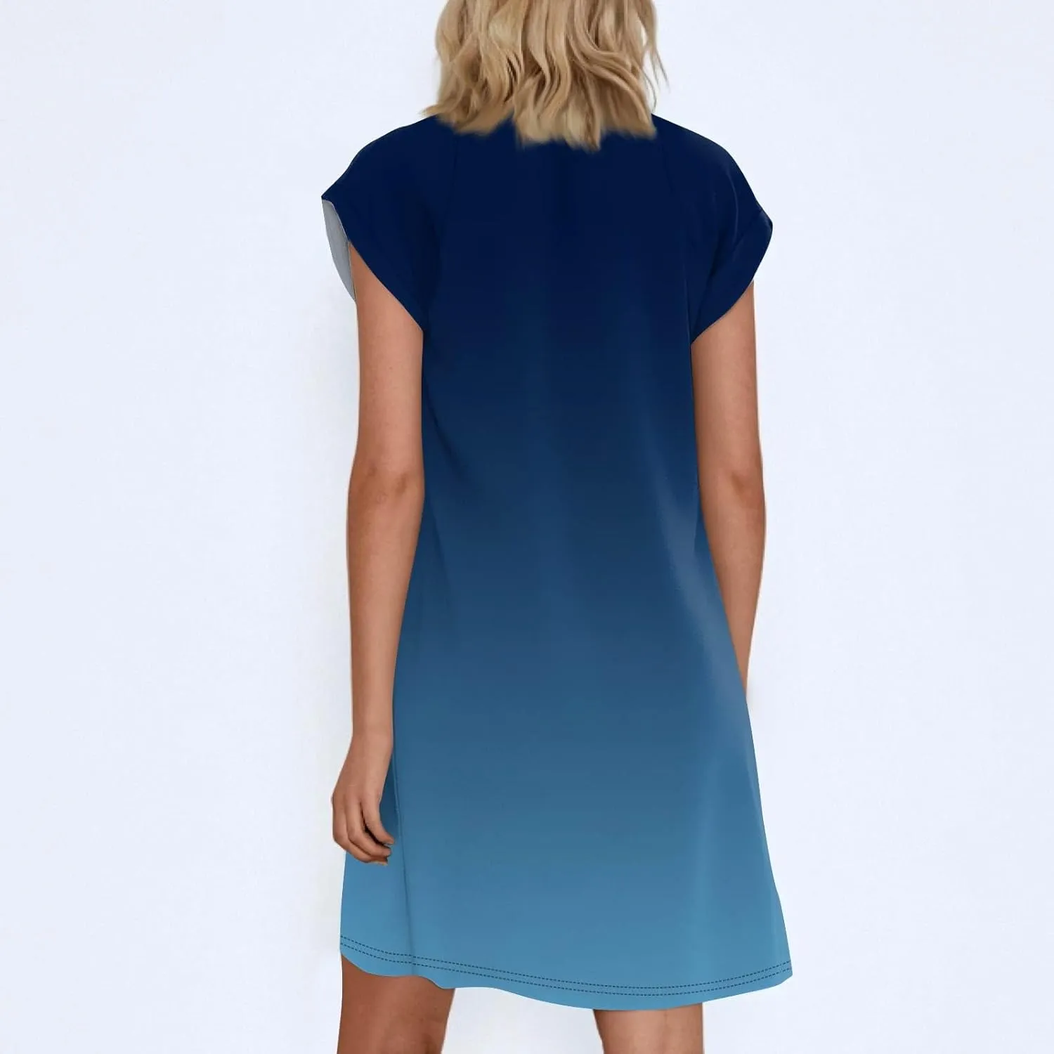 Summer Dresses for Women 2025s Casual Cap Sleeve Crewneck Loose Mini Dresses Casual Printed Beach T Shirt Dres