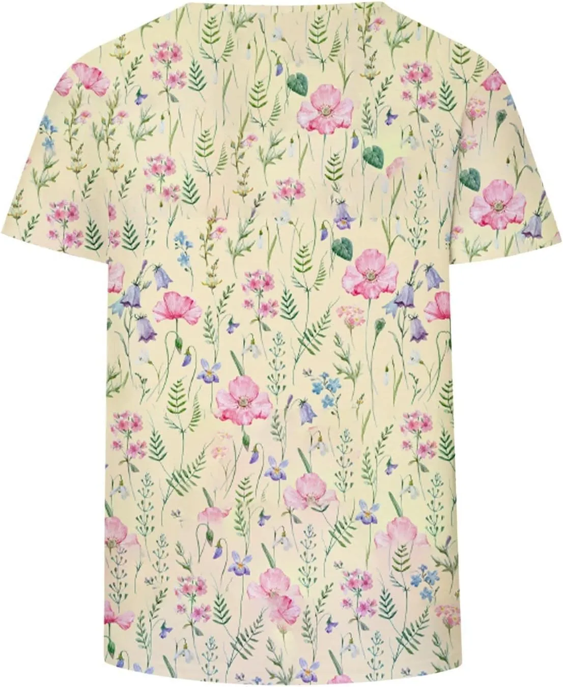 Summer Shirts for Women 2024 Trendy Loose Floral Crewneck T Shirts Casual Vintage Tunic Top Dressy Blouses
