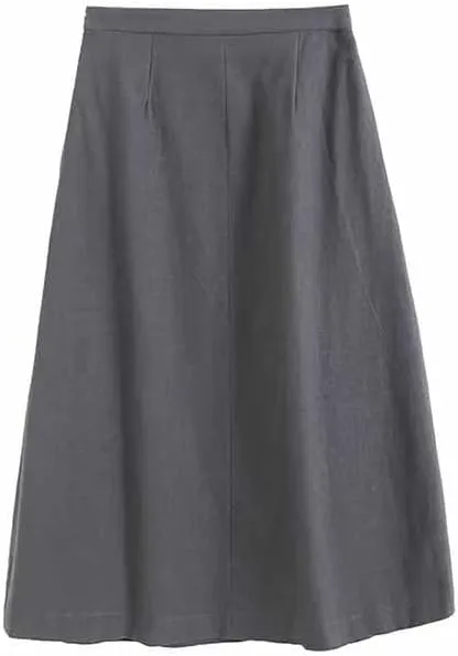 Summer Women Fashion Commuter Versatile Style Pleated Wide Swing Lady Midi Skirt Vintage High Waist Side Zipper Female Skirt