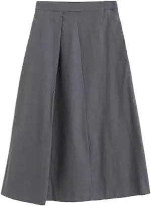 Summer Women Fashion Commuter Versatile Style Pleated Wide Swing Lady Midi Skirt Vintage High Waist Side Zipper Female Skirt