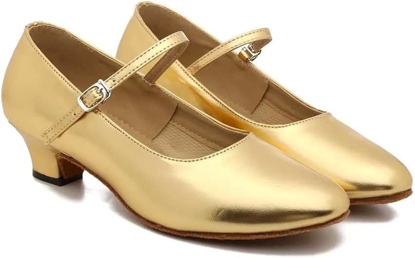 SWDZM Ballroom Dance Shoes Women Low Heel Closed Toe Latin Salsa Tango Character Dancing Shoes
