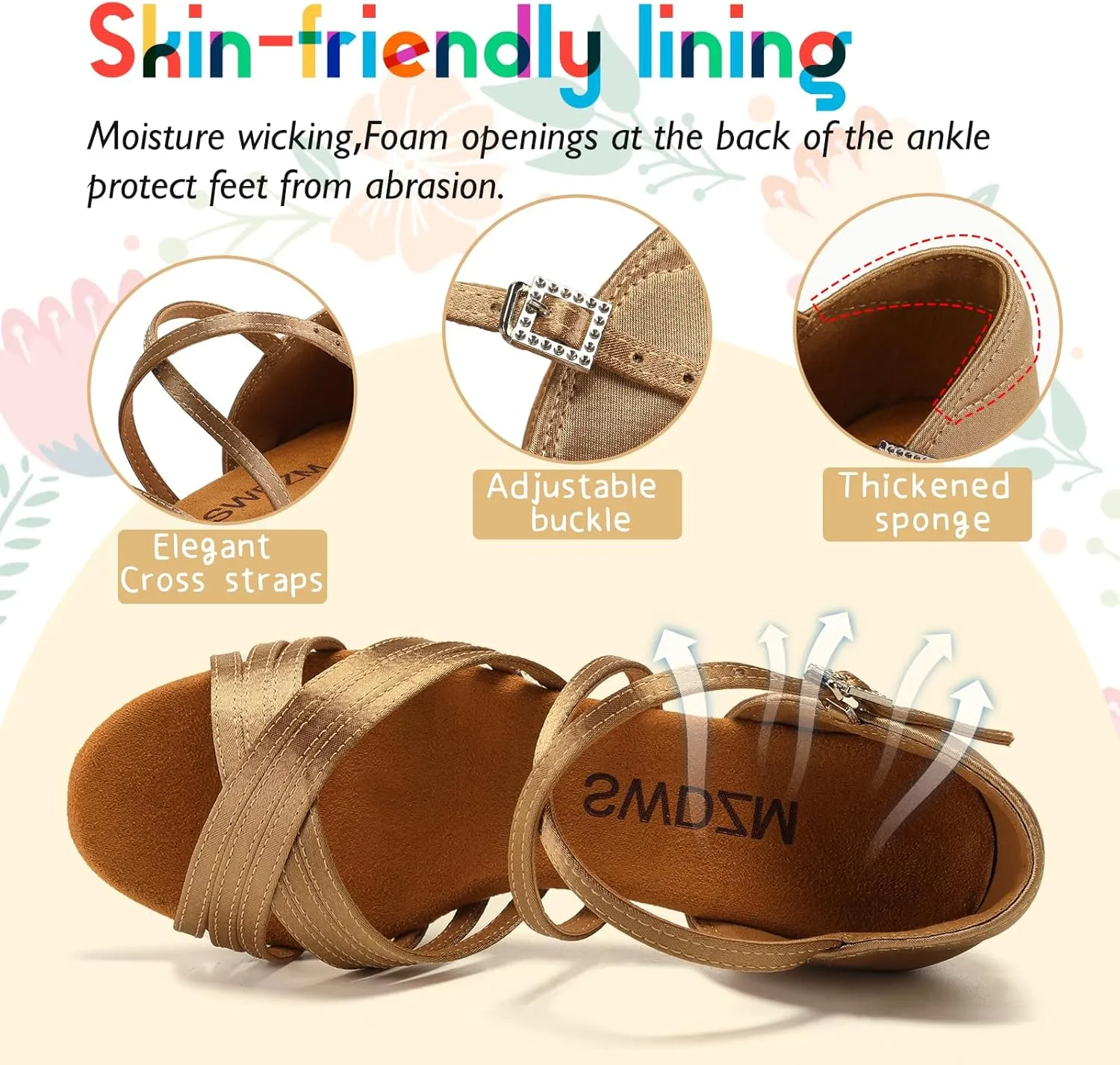SWDZM Girls Latin Dance Shoes Low Heels Ballroom Salsa Tango Practice Dance Shoes for Girls Kids