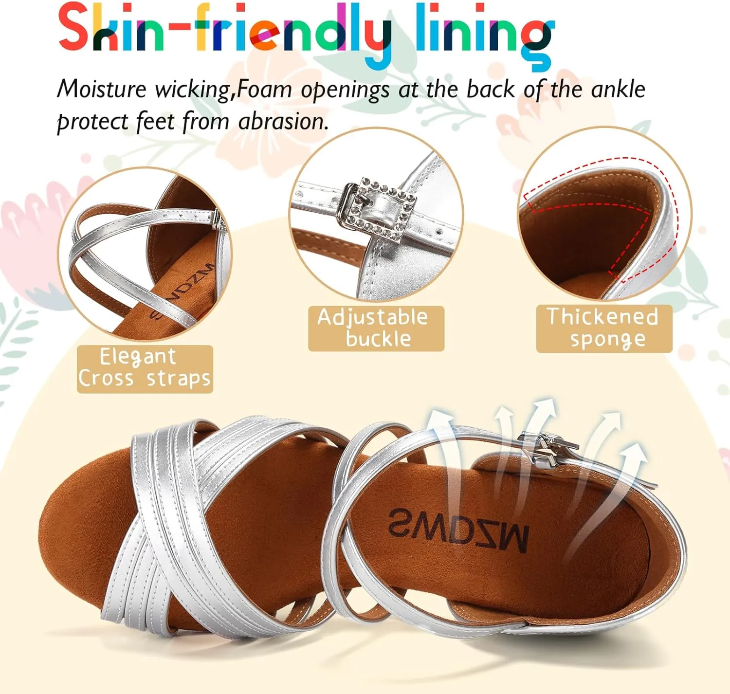 SWDZM Girls Latin Dance Shoes Low Heels Ballroom Salsa Tango Practice Dance Shoes for Girls Kids