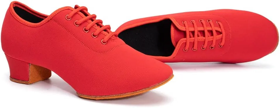 SWDZM Men&Women Ballroom Dance Shoes Low Heel Lace up Latin Salsa Practice Dancing Shoes