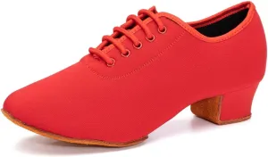 SWDZM Men&Women Ballroom Dance Shoes Low Heel Lace up Latin Salsa Practice Dancing Shoes