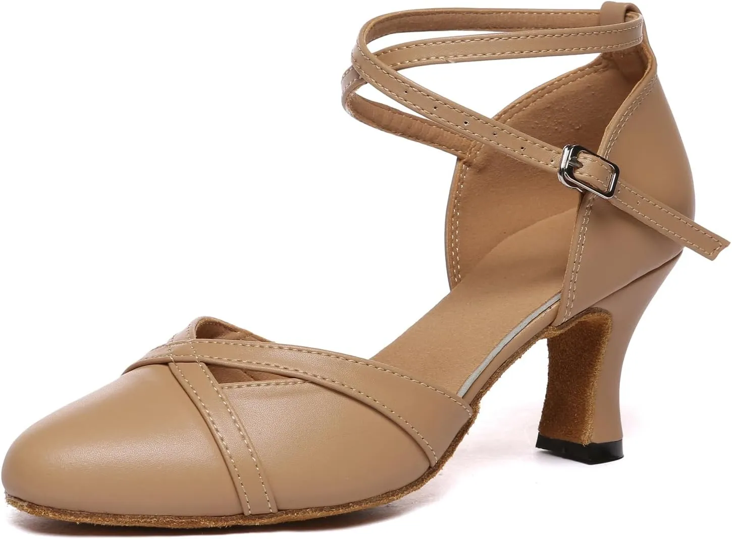 SWDZM Women Ballroom Dance Shoes Closed Toe Latin Salsa Tango Practice Dance Shoes