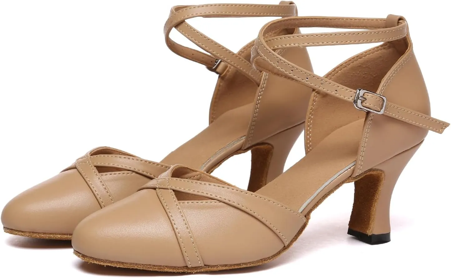 SWDZM Women Ballroom Dance Shoes Closed Toe Latin Salsa Tango Practice Dance Shoes