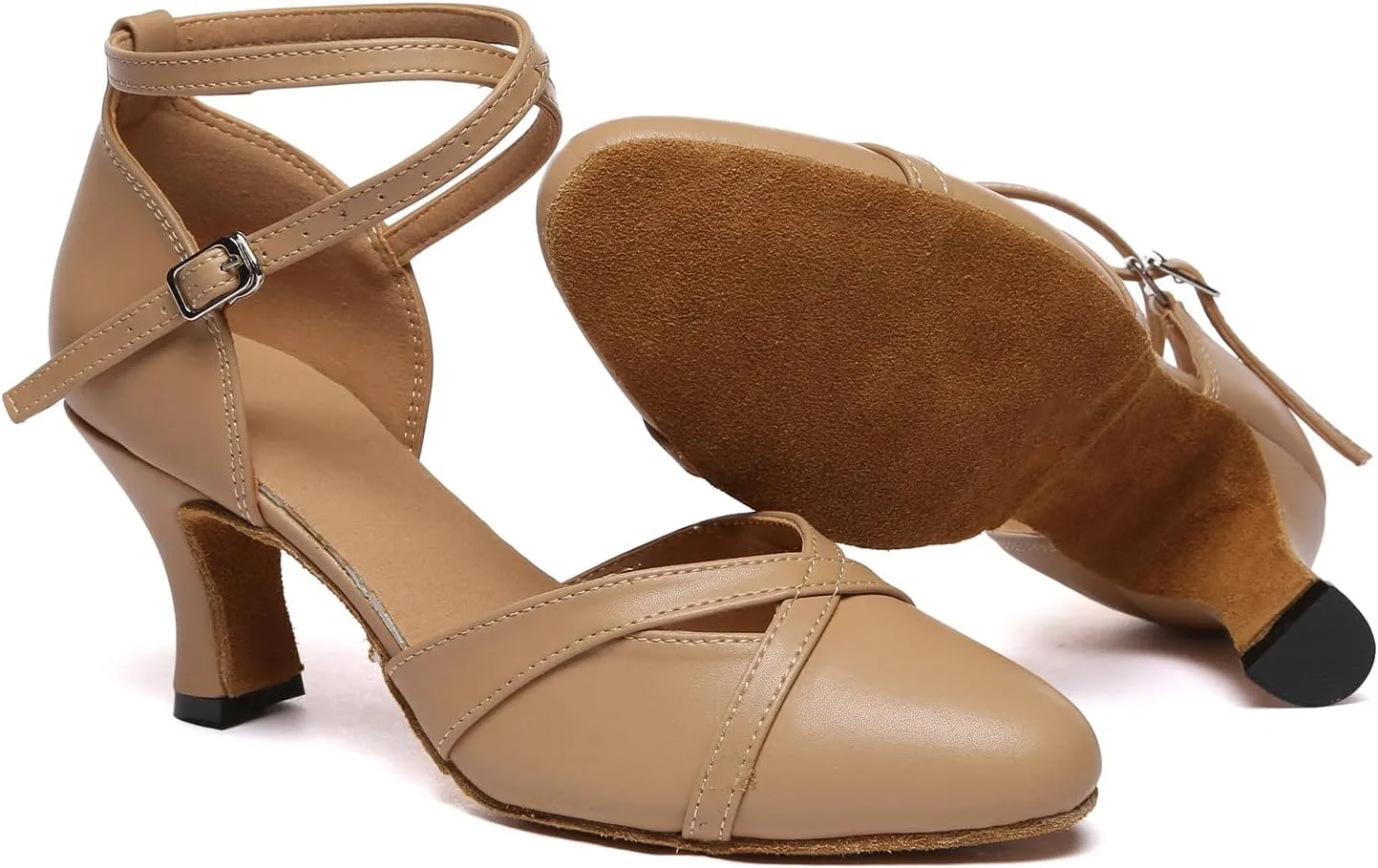 SWDZM Women Ballroom Dance Shoes Closed Toe Latin Salsa Tango Practice Dance Shoes