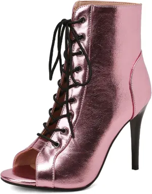 SWDZM Women's Ballrooom Dance Boots Salsa Dancing Boots Women Latin Ballroom Ankle Dance Shoes,Model DS9676
