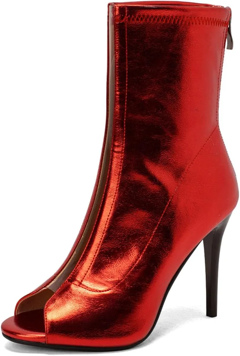 SWDZM Women's Ballrooom Dance Boots Salsa Dancing Boots Women Latin Ballroom Ankle Dance Shoes,Model DS9676