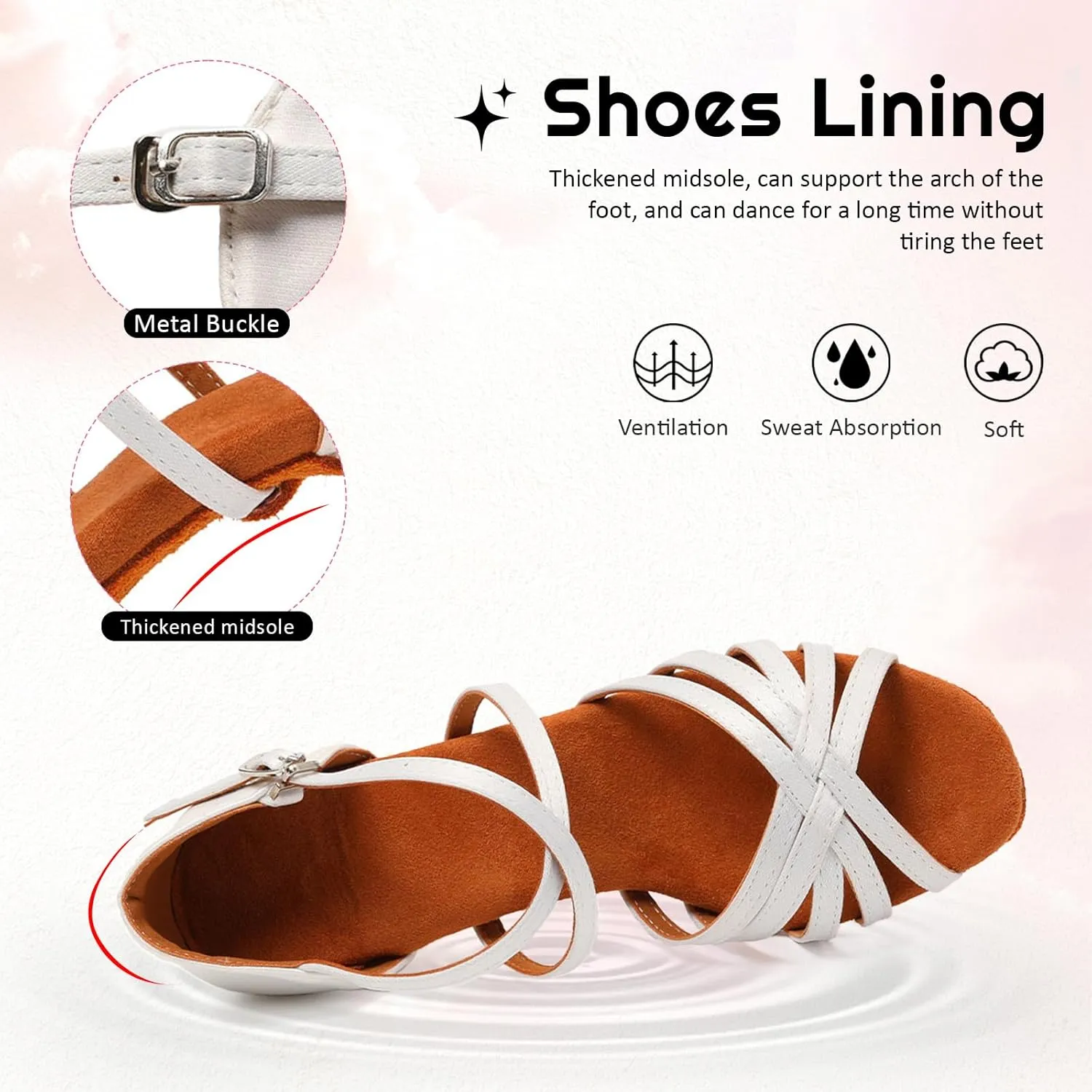 SWDZM Women's Satin Latin Dance Shoes Ballroom Salsa Waltz Performance Practice Dancing Shoes