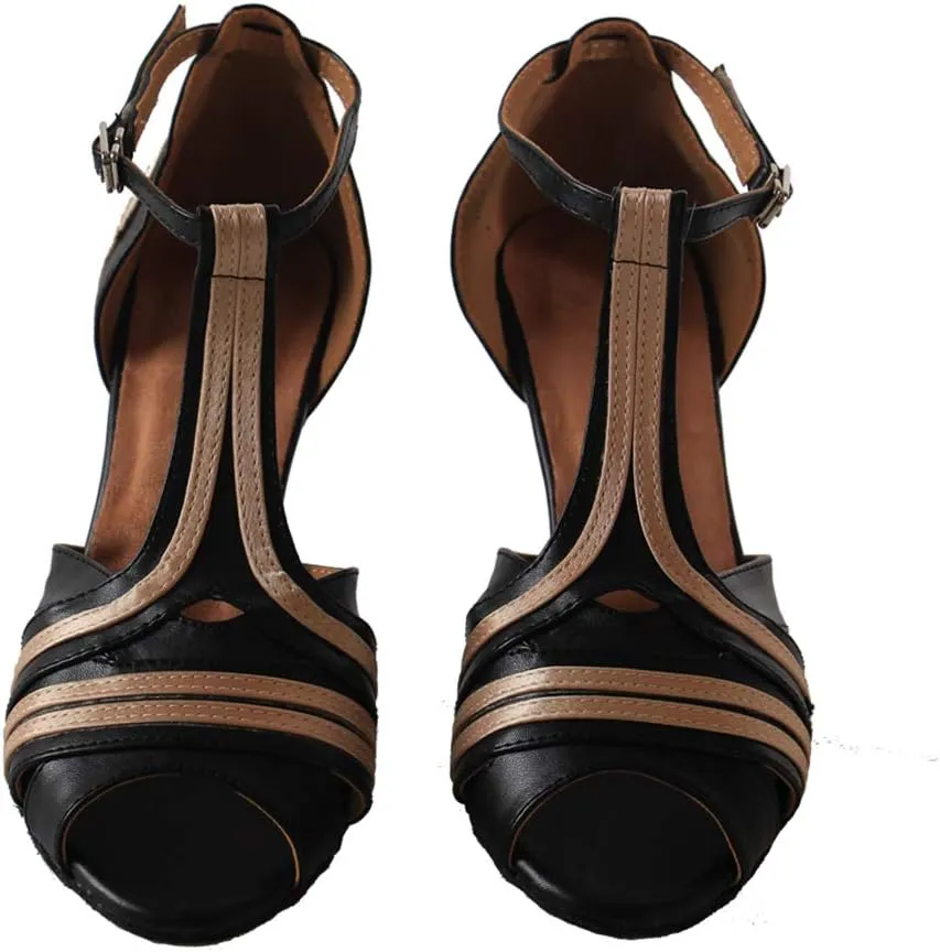 SWDZM Women's Standard Latin Dance Shoes Salsa Ballroom Wedding Performance T-Strap Shoes,Model-YCL020