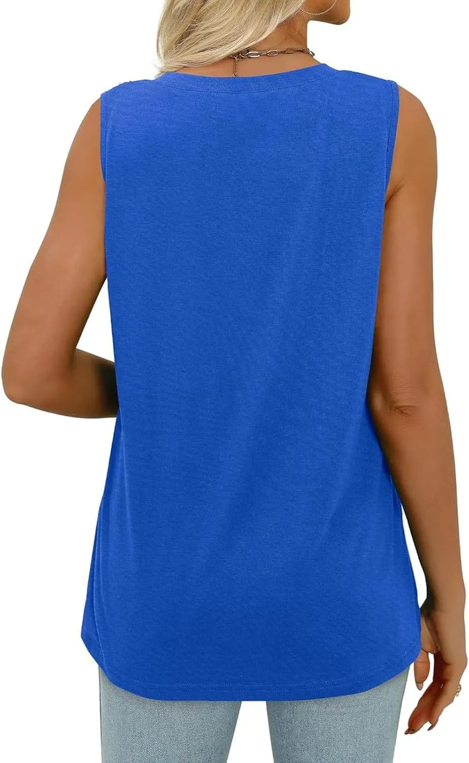 Tank Top for Women Summer Casual Pleated Tank Tops for Women 2025 Loose Fit V Neck Sleeveless Tops Flowy Tops for Women