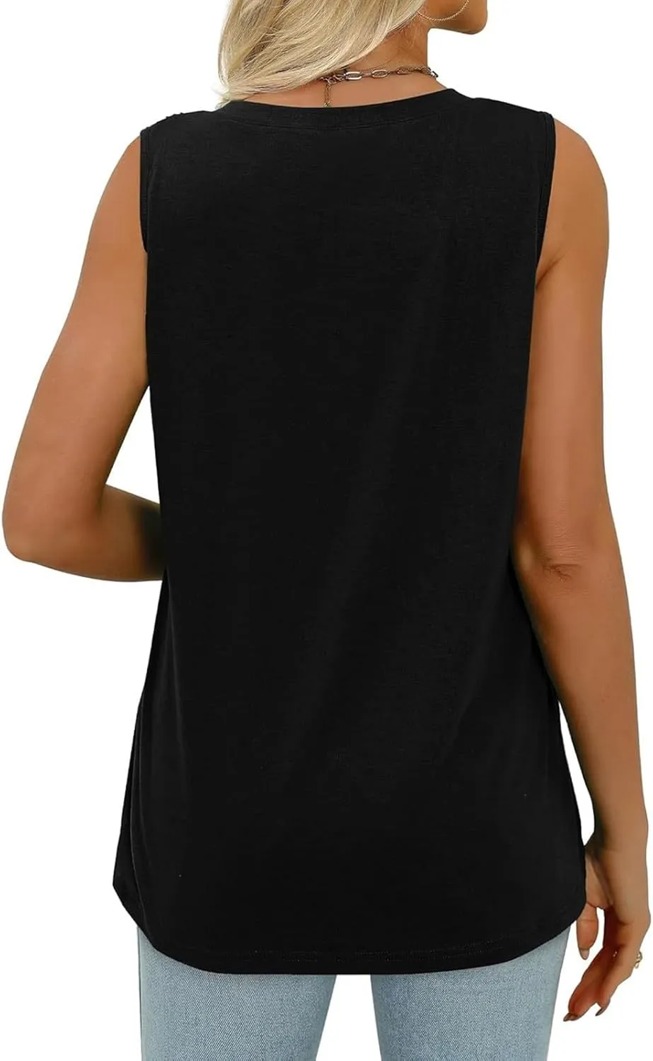 Tank Top for Women Summer Casual Pleated Tank Tops for Women 2025 Loose Fit V Neck Sleeveless Tops Flowy Tops for Women
