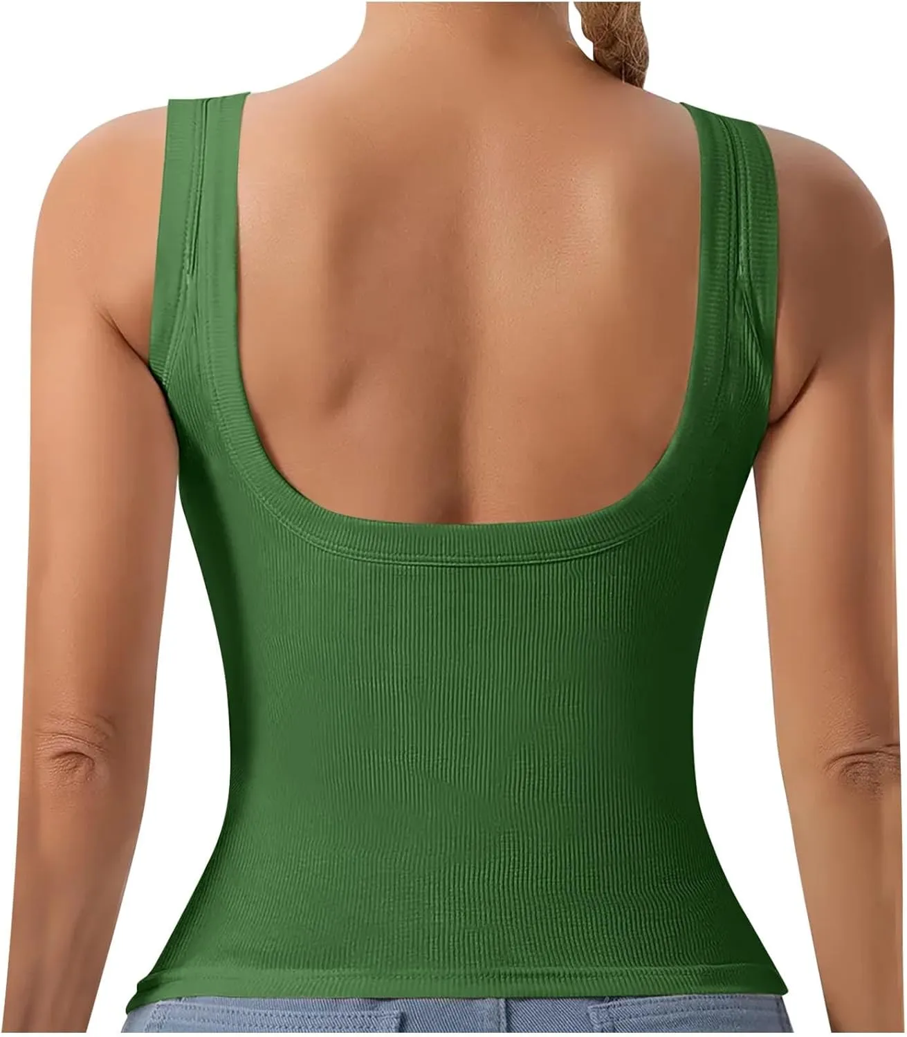 Tank Top with Built in Bra for Women Padded Sleeveless Camisole Tops 2025 Basic Sport Cami Tops Undershirts