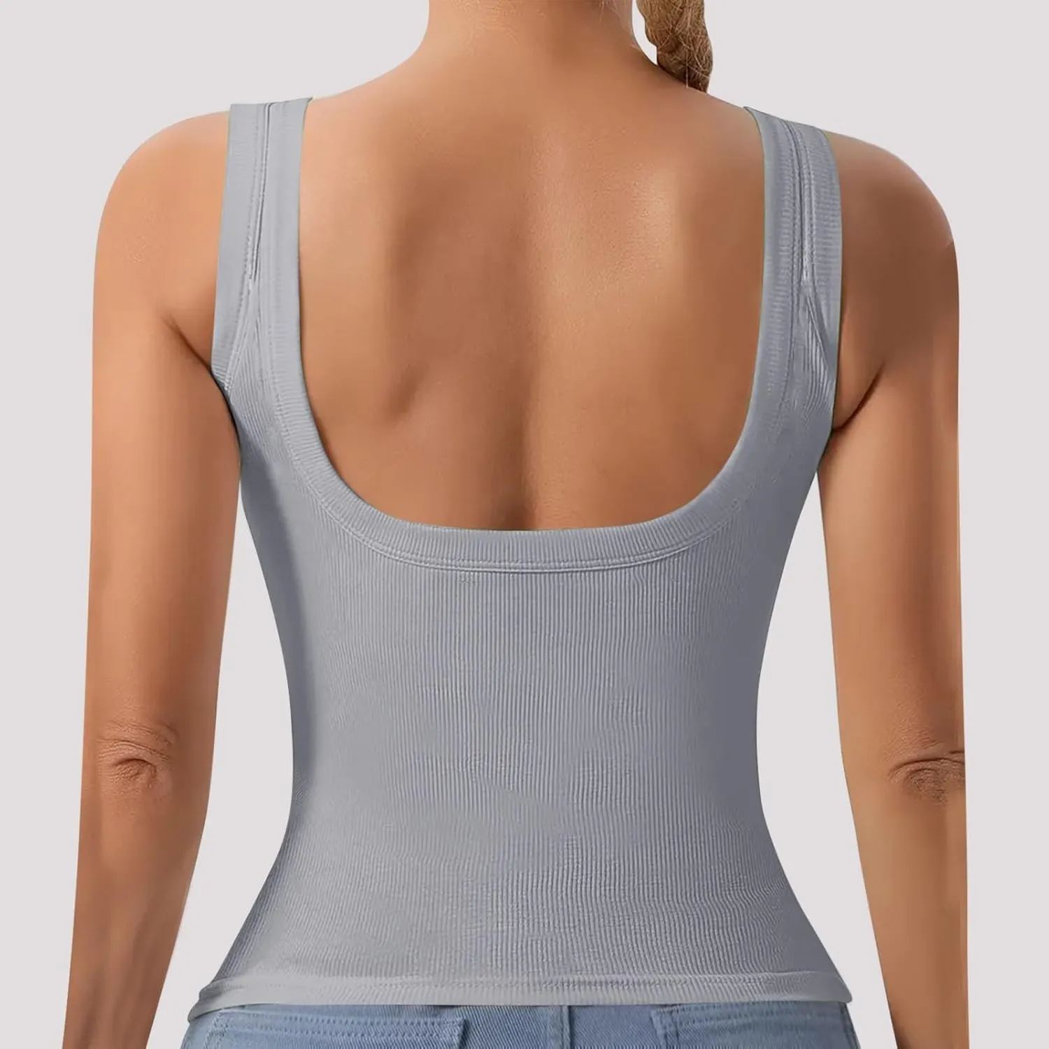 Tank Top with Built in Bra for Women Padded Sleeveless Camisole Tops 2025 Basic Sport Cami Tops Undershirts