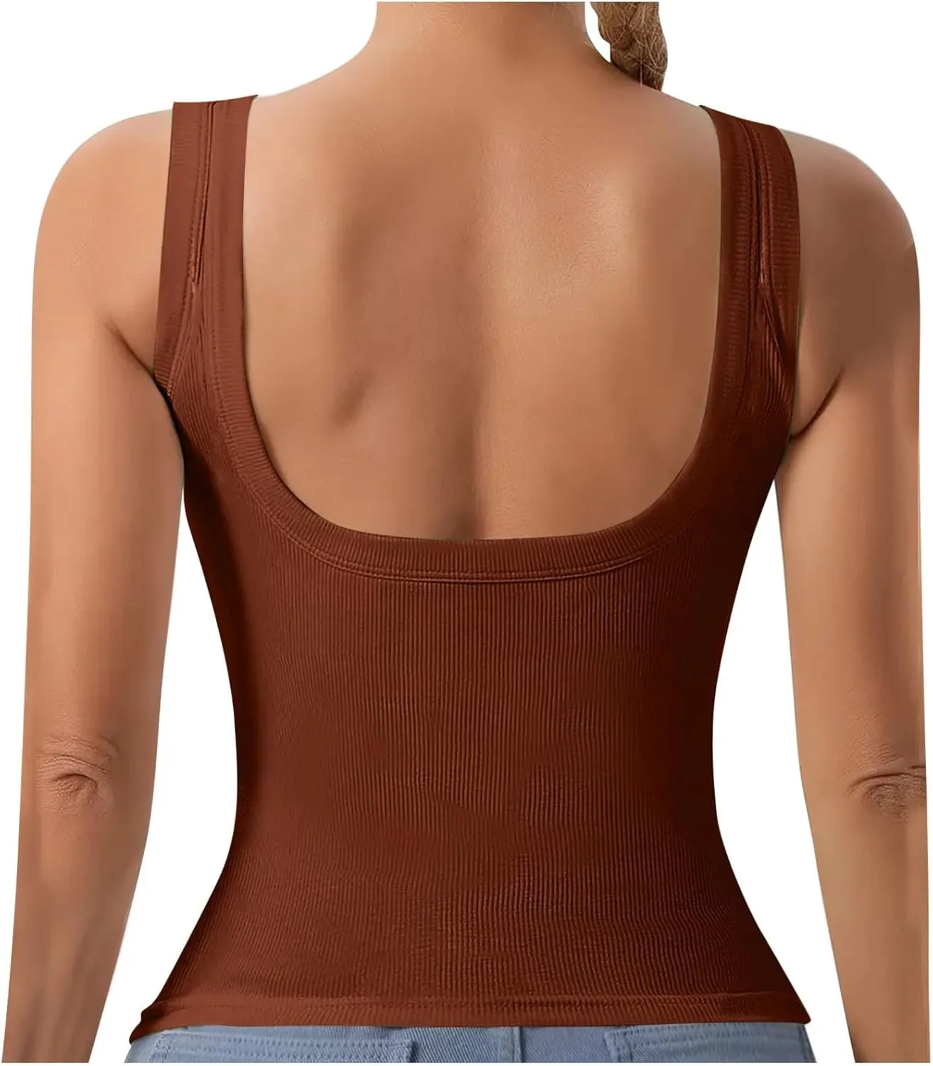 Tank Top with Built in Bra for Women Padded Sleeveless Camisole Tops 2025 Basic Sport Cami Tops Undershirts