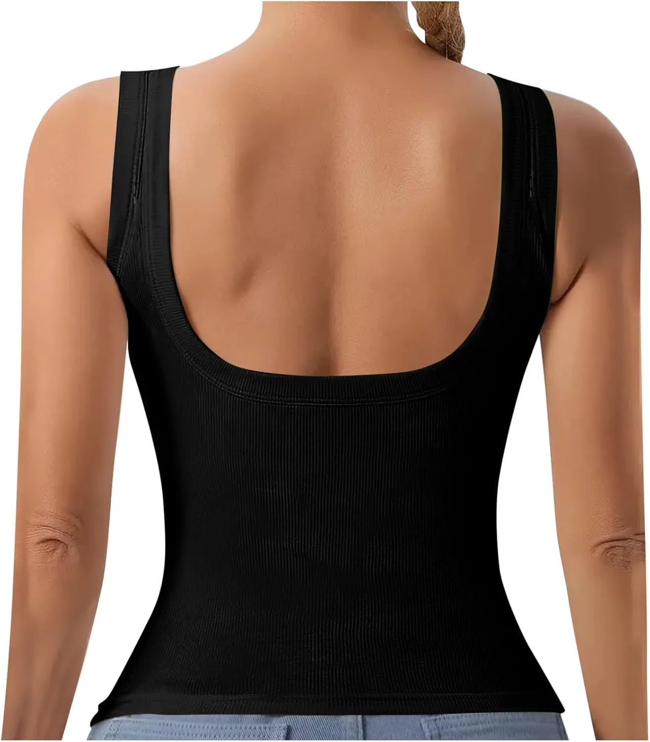 Tank Top with Built in Bra for Women Padded Sleeveless Camisole Tops 2025 Basic Sport Cami Tops Undershirts
