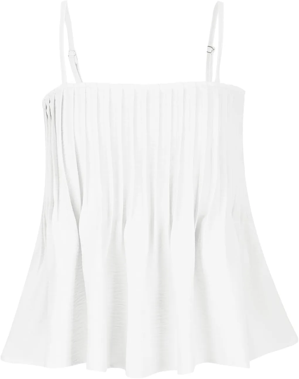 Tank Tops for Women Pleated Spaghetti Strap Camisole Loose Fit Casual Sleeveless Flowy Crop Tops Sexy Y2K Outfit 2025
