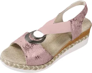 Thick Soled Rope Platform Roman Sandals Women's Casual Wedge Espadrilles Open Toe Ankle Strap Heels Dressy Summer Shoes Comfortable Walking Slip on Orthopedic Espadrille Sandals Wedges Buckle