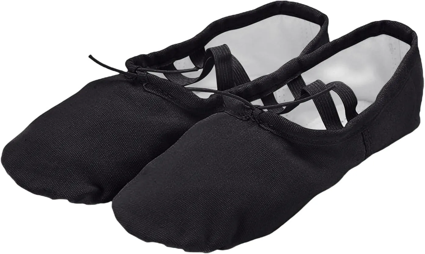 Toddler Ballet Shoes, Soft Leather Ballet Slippers, Ethnic No-Tie Ballet Shoes Dance Yoga Shoes for Big Girls