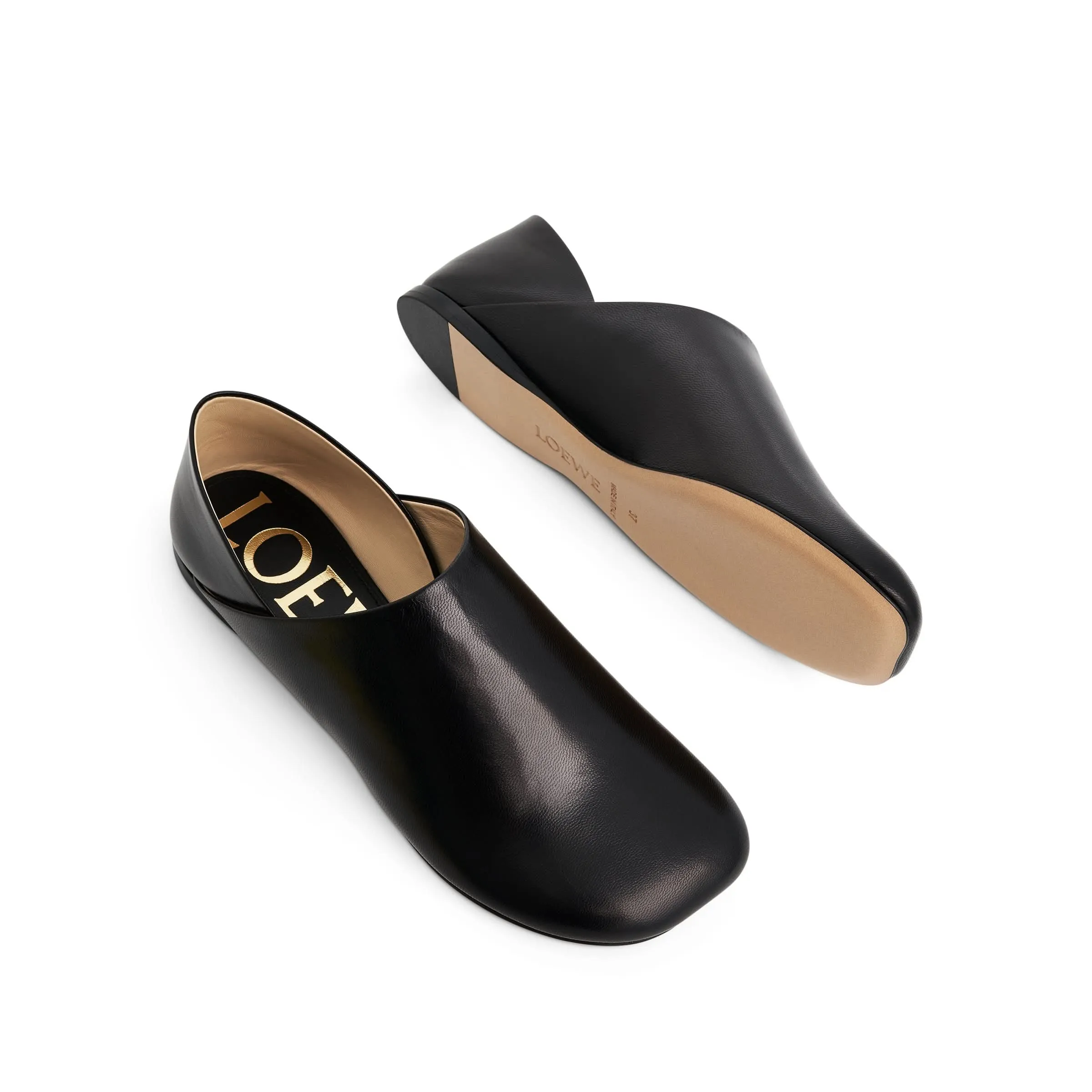 Toy Slipper in Goatskin in Black