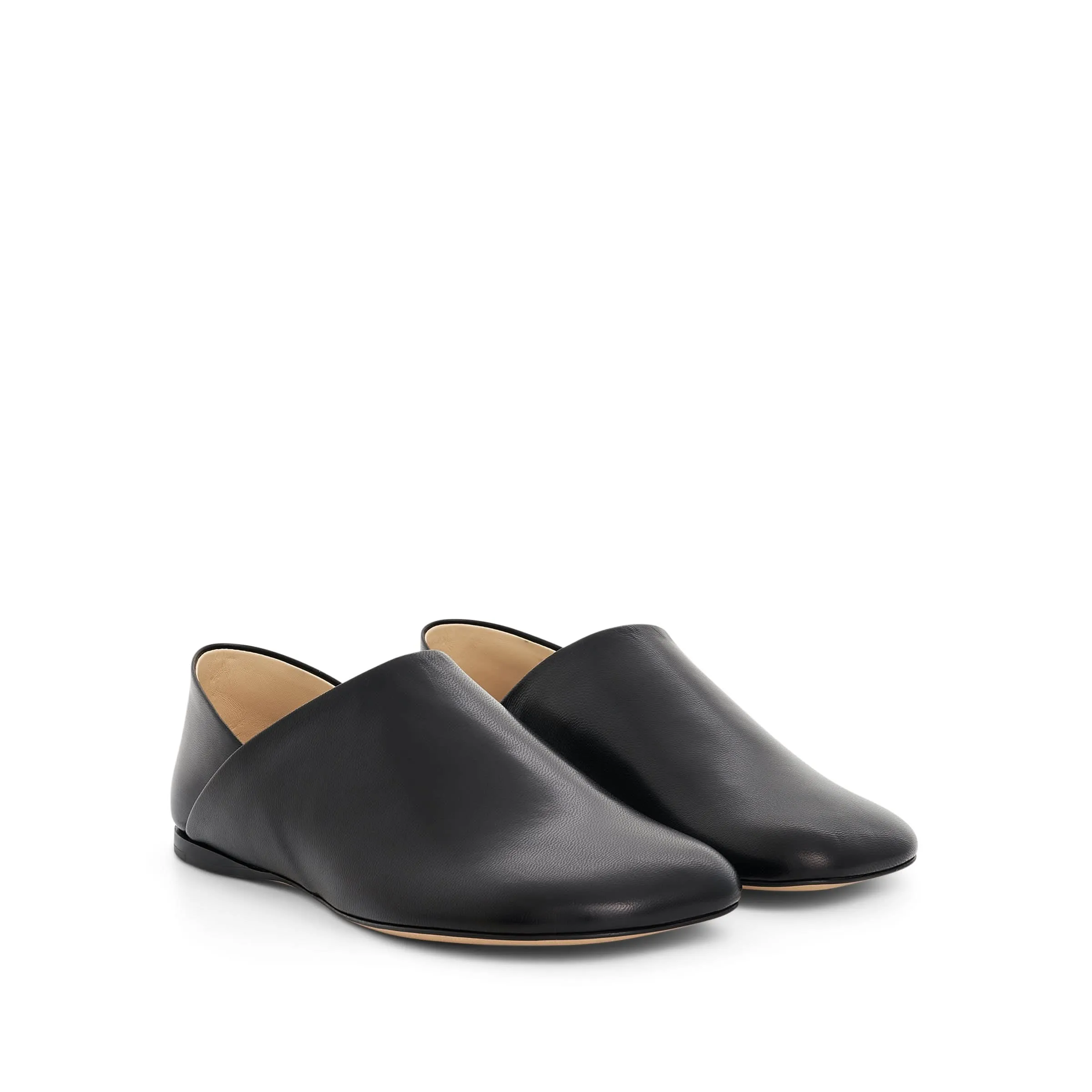 Toy Slipper in Goatskin in Black