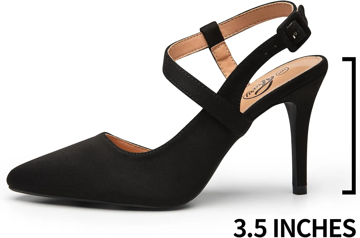 Trary Womens High Heels Pointed Toe Slingback Heels for Women Sexy Stiletto Heels Buckle Ankle Strap Closed Toe Office Party Prom Wedding Dress Pumps Shoes