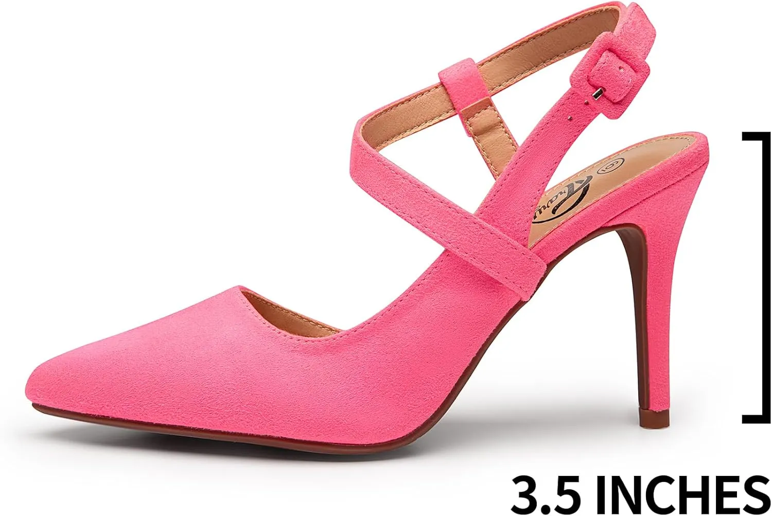 Trary Womens High Heels Pointed Toe Slingback Heels for Women Sexy Stiletto Heels Buckle Ankle Strap Closed Toe Office Party Prom Wedding Dress Pumps Shoes