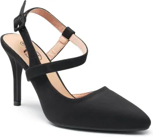Trary Womens High Heels Pointed Toe Slingback Heels for Women Sexy Stiletto Heels Buckle Ankle Strap Closed Toe Office Party Prom Wedding Dress Pumps Shoes