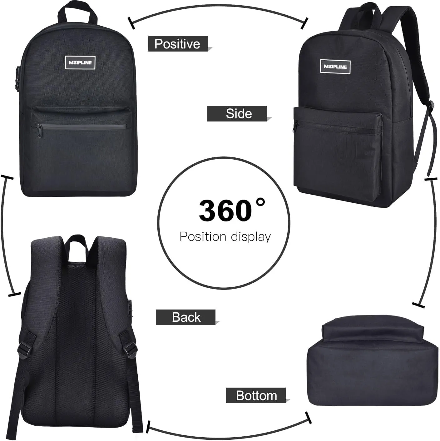 Travel Laptop Backpack, 15.6 inch Anti Theft Slim Durable Work Backpack With Combination Lock for Men & Women (Minimalist Style)