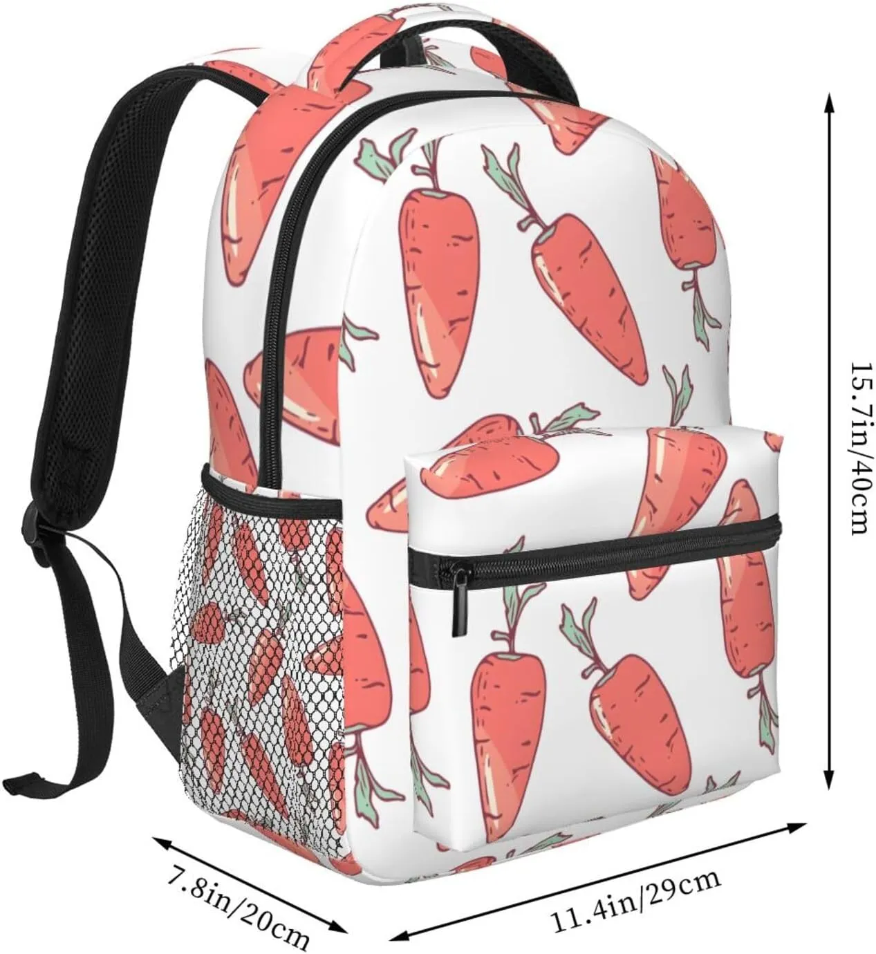 Travel Laptop Backpack for Women Lightweight College Backpack Adjustable Fits 15.6 Inch Laptop Bag Waterproof Computer Bag for Men, Gym - Carrot