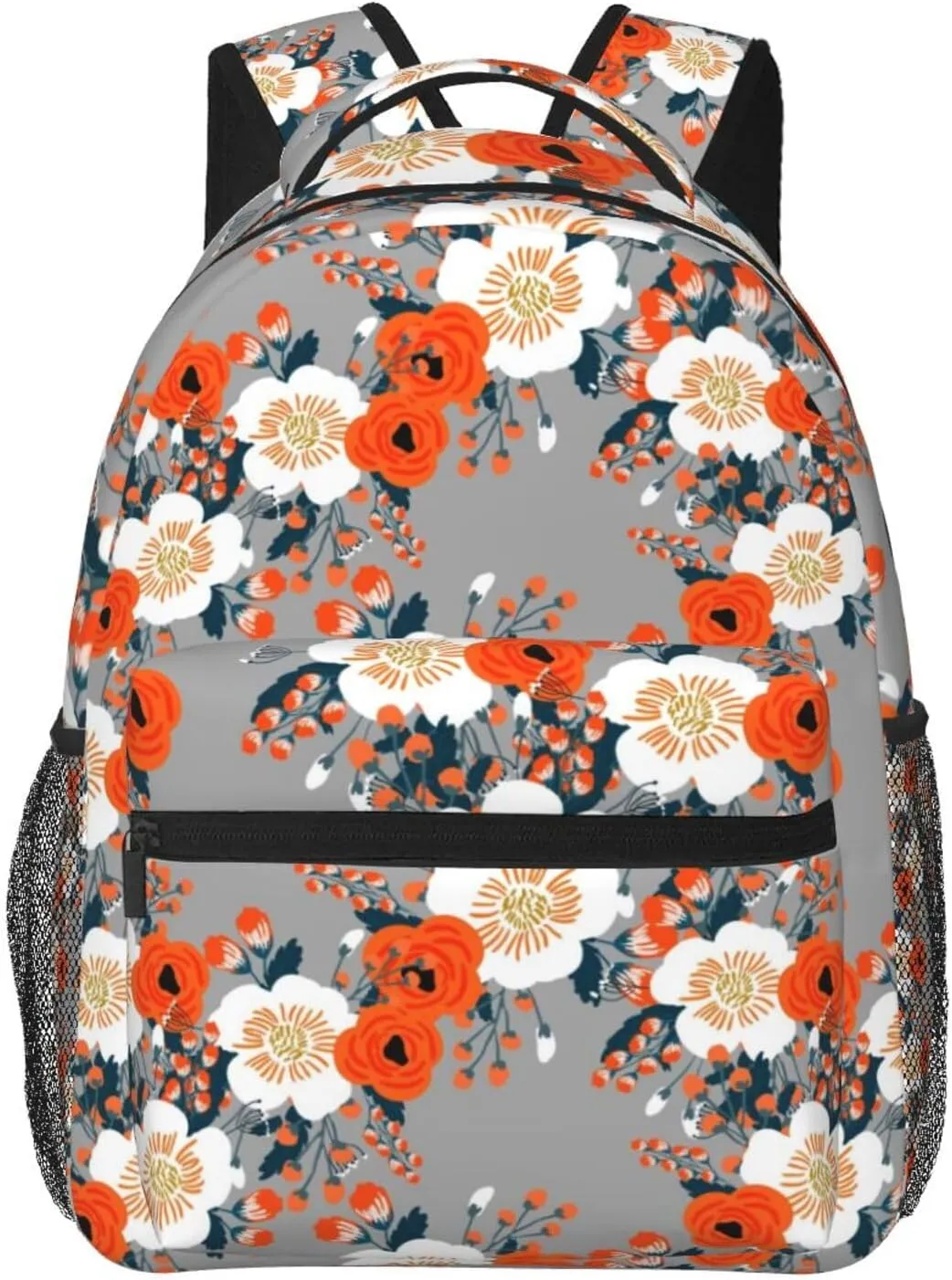 Travel Laptop Backpack Rose Poppies Flower Lightweight College Backapck Unisex Multipurpose Casual Daypack for Women Men Adult Hiking Traveling Camping