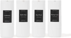 Travel Toiletries Bottles, Airless Pump Travel Bottles Leak Proof, TSA Approved BPA Free Refillable Travel Liquid Containers Set Minimalist Style (White, 0.85 oz)